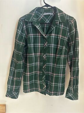 Icebreaker Merino Forest Green Plaid Wool Shirt